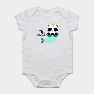 You Are Magical Funny Panda Mermaid Lover Quote Baby Bodysuit